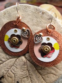 Tin and copper recycled earrings