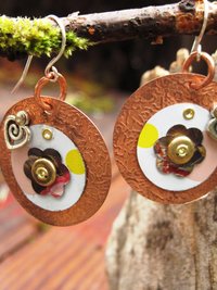 Tin and copper recycled earrings