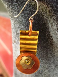 Dangle mixed metal statement earrings one of a kind