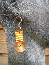 Dangle mixed metal statement earrings one of a kind