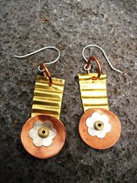 Dangle mixed metal statement earrings one of a kind