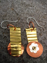 Dangle mixed metal statement earrings one of a kind