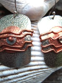Mixed metal wire wrap earrings