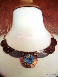 Recycled tin and mixed metal butterfly collar necklace