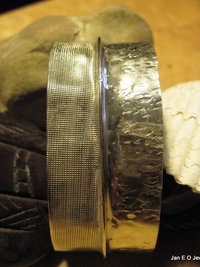 German silver fold form tribal forged bangle cuff