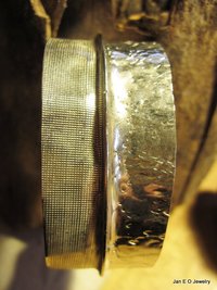 German silver fold form tribal forged bangle cuff