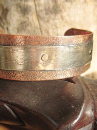 Mixed metal German silver and copper healing textured zen  design cuff