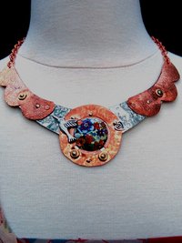 ReArt Tin and Mixed Metal  Hummingbird Breastplate