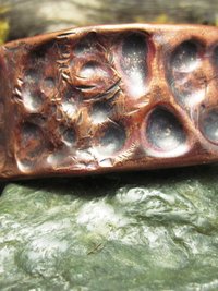 Tribal fold form copper cuff bracelet