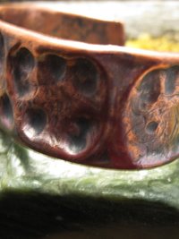 Tribal fold form copper cuff bracelet