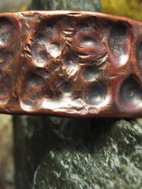 Tribal fold form copper cuff bracelet