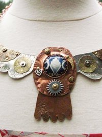 Tribal Winged Mixed Metals Statement Necklace