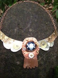Tribal Winged Mixed Metals Statement Necklace