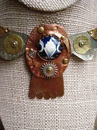 Tribal Winged Mixed Metals Statement Necklace