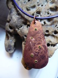 Hamsa  amulet Hand of Fatima recycled tin mixed metal spiritual pendant  bird in