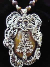 Big bold and sassy Tiger's Eye Tree of "Fir"giveness Statement Necklace