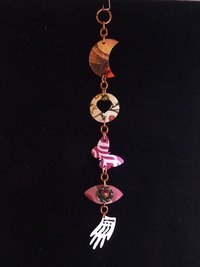 Tin talisman good luck charm small wall hanging
