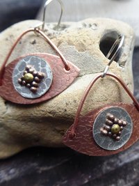 All Seeing Eye dangle earrings in copper