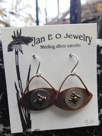 All Seeing Eye dangle earrings in copper