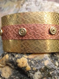 Mixed metal nugold and copper cuff - small