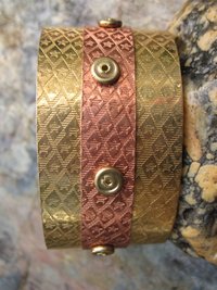 Mixed metal nugold and copper cuff - small
