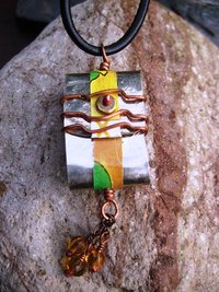 Tibetan inspired zen prayer package German silver pendant with word Joy