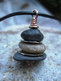 Zen stacked rock cairn