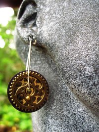 Steampunk gear tin earrings