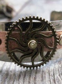 Mixed metal steampunk unisex cuff