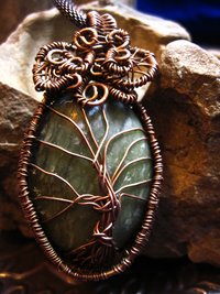 Jasper Tree of Life Pendant Copper