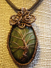 Jasper Tree of Life Pendant Copper