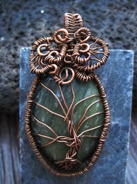 Jasper Tree of Life Pendant Copper