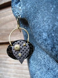 Mixed metal textured boho dangle earrings