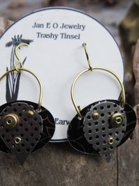 Mixed metal textured boho dangle earrings