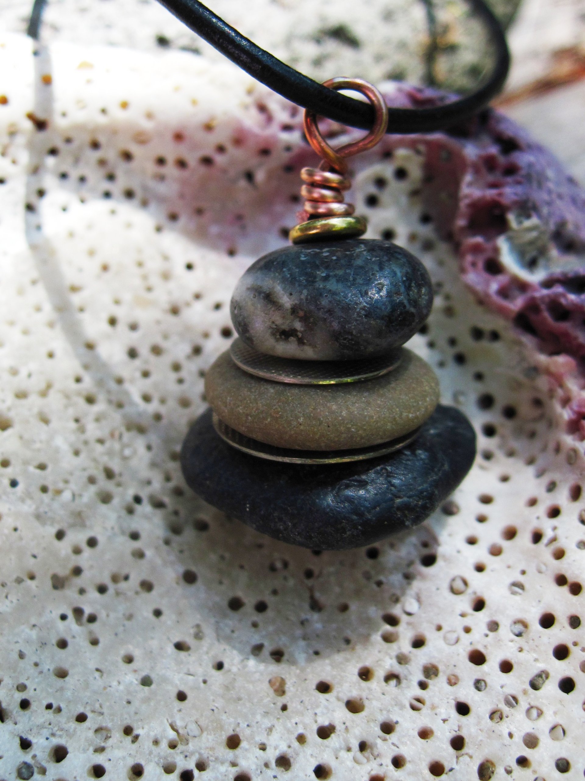 Zen stacked rock cairn