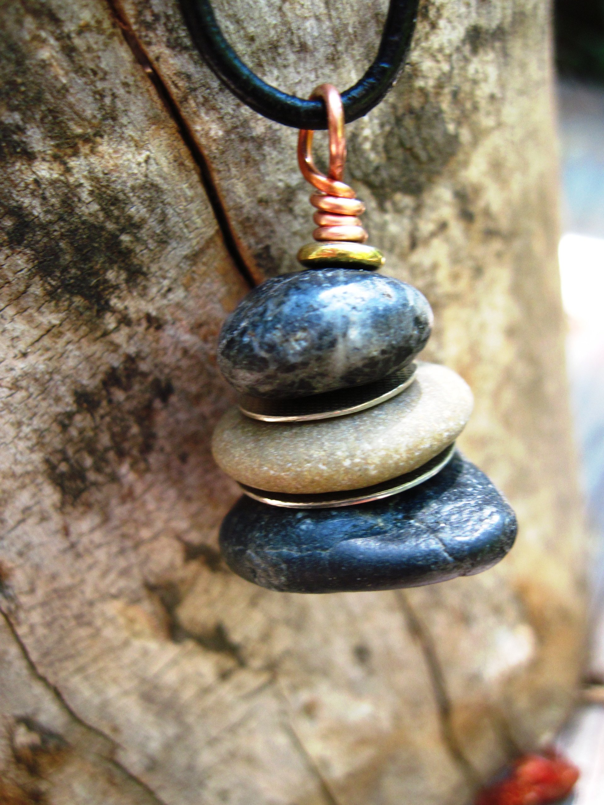 Zen stacked rock cairn