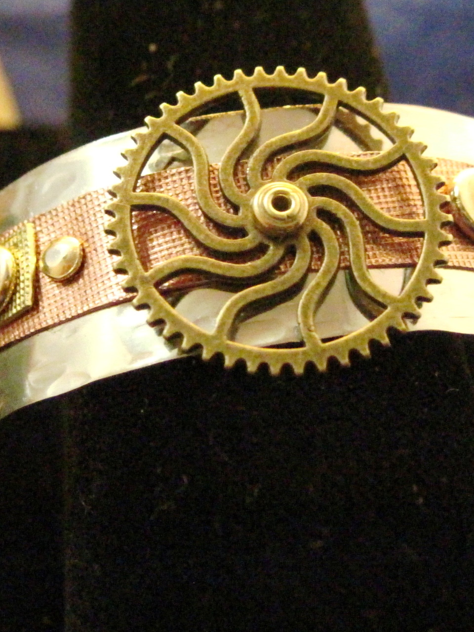 Mixed metal steampunk unisex cuff