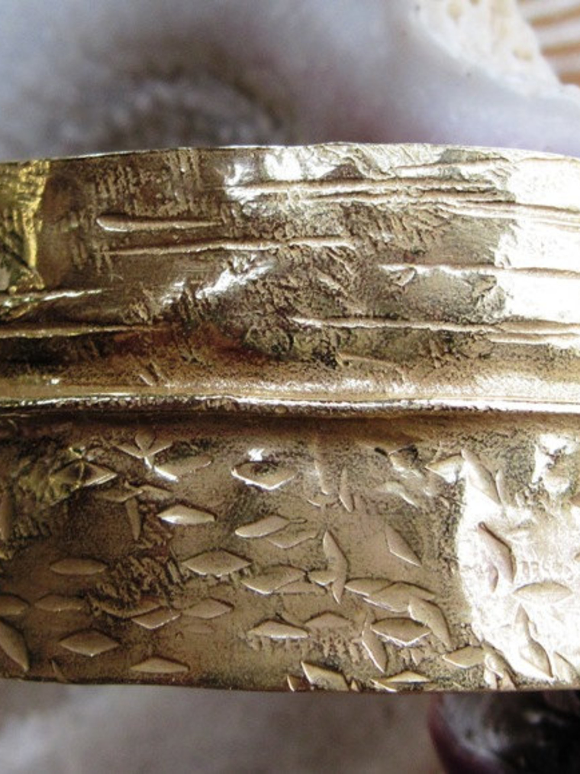 Bronze fold form tribal cuff