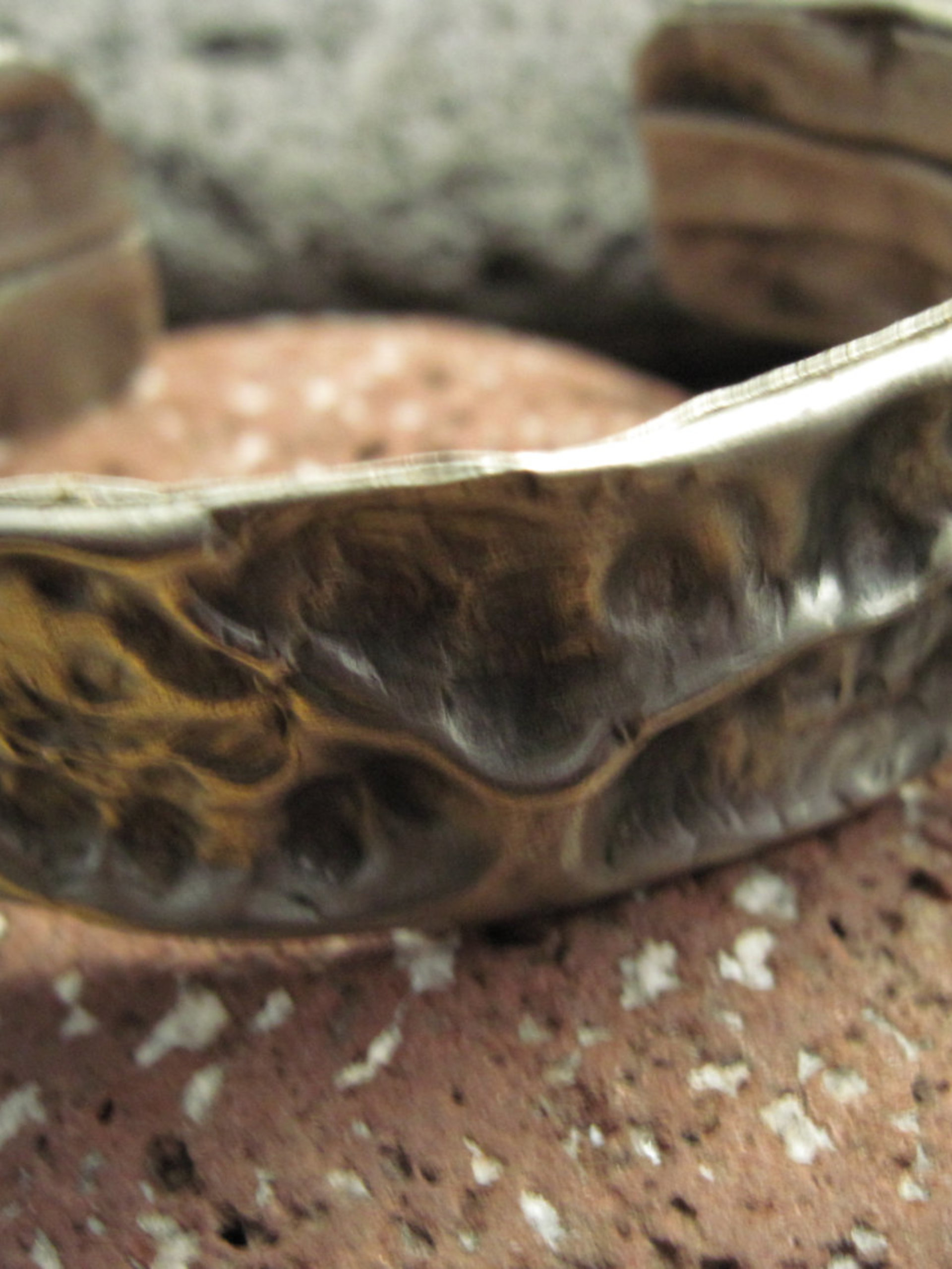 Fold form German silver cuff bracelet