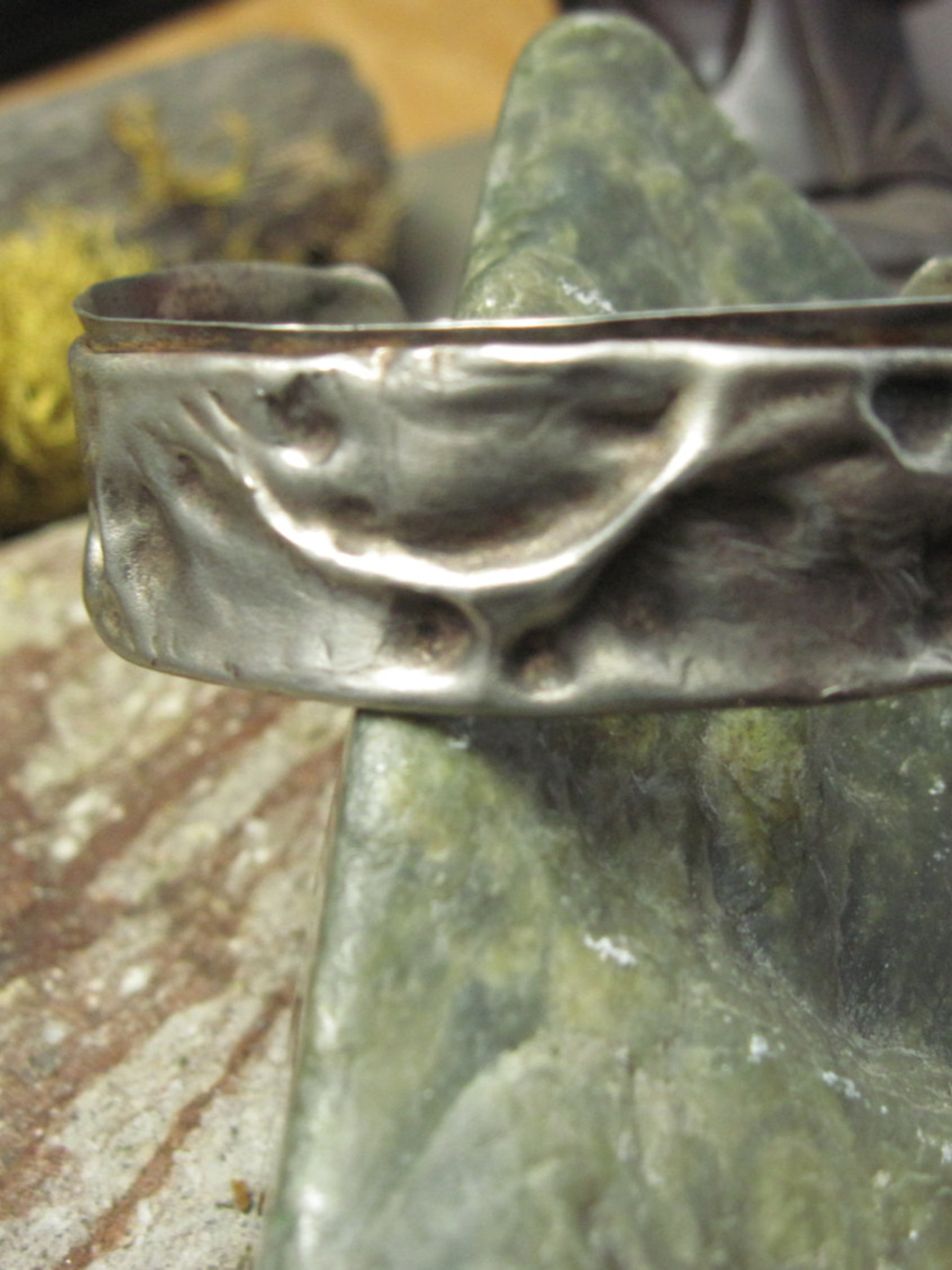 Fold form German silver cuff bracelet