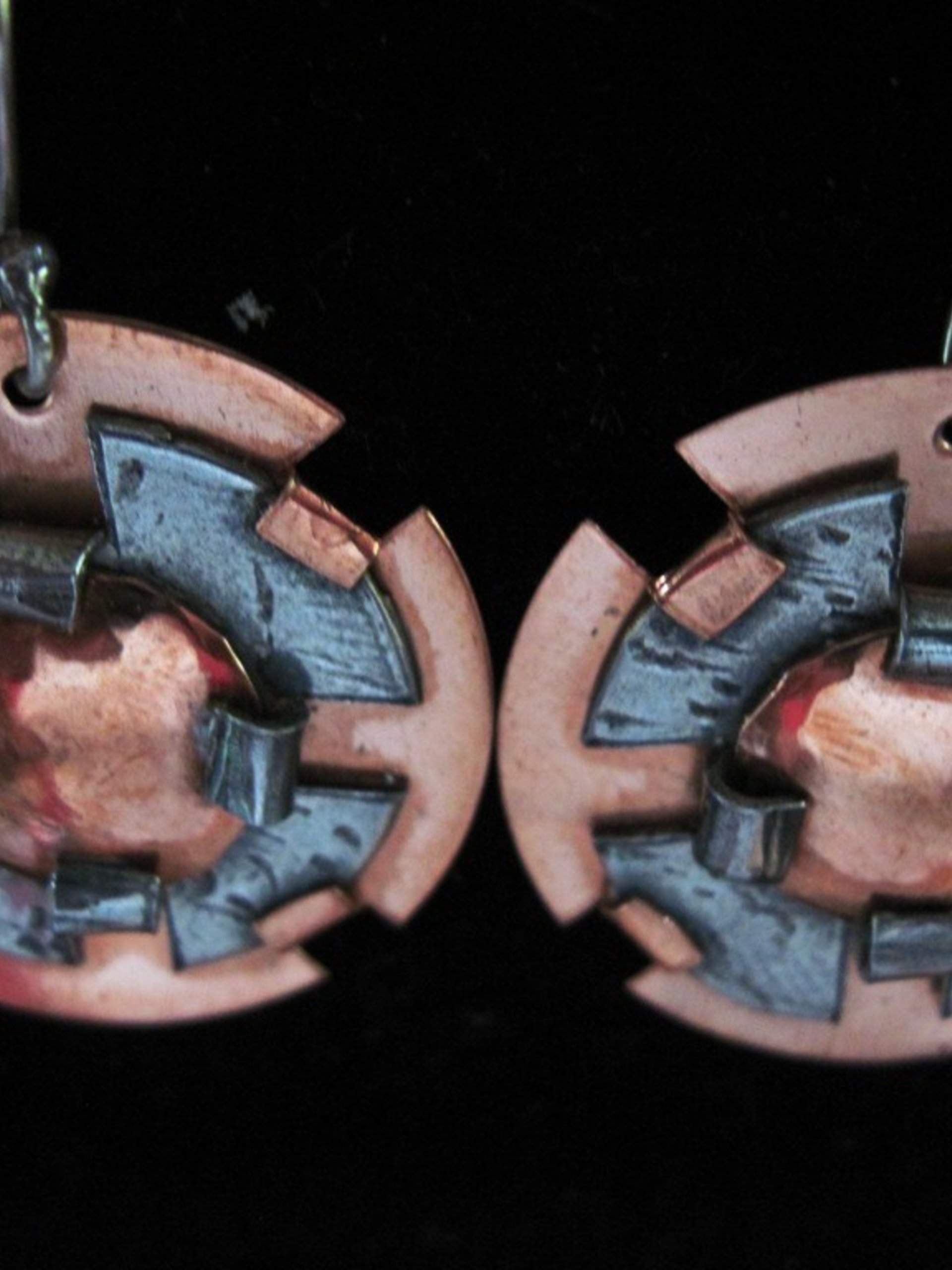 Mixed Metal Earrings-l  Copper and German silver