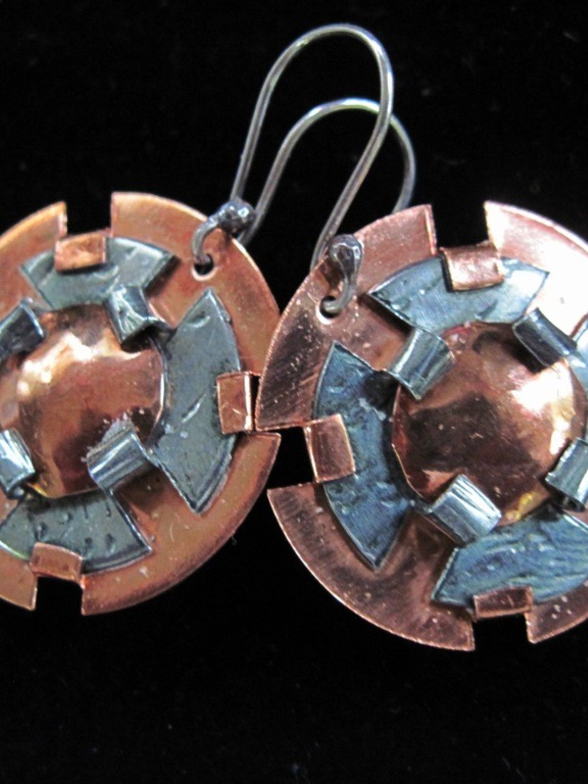 Mixed Metal Earrings-l  Copper and German silver