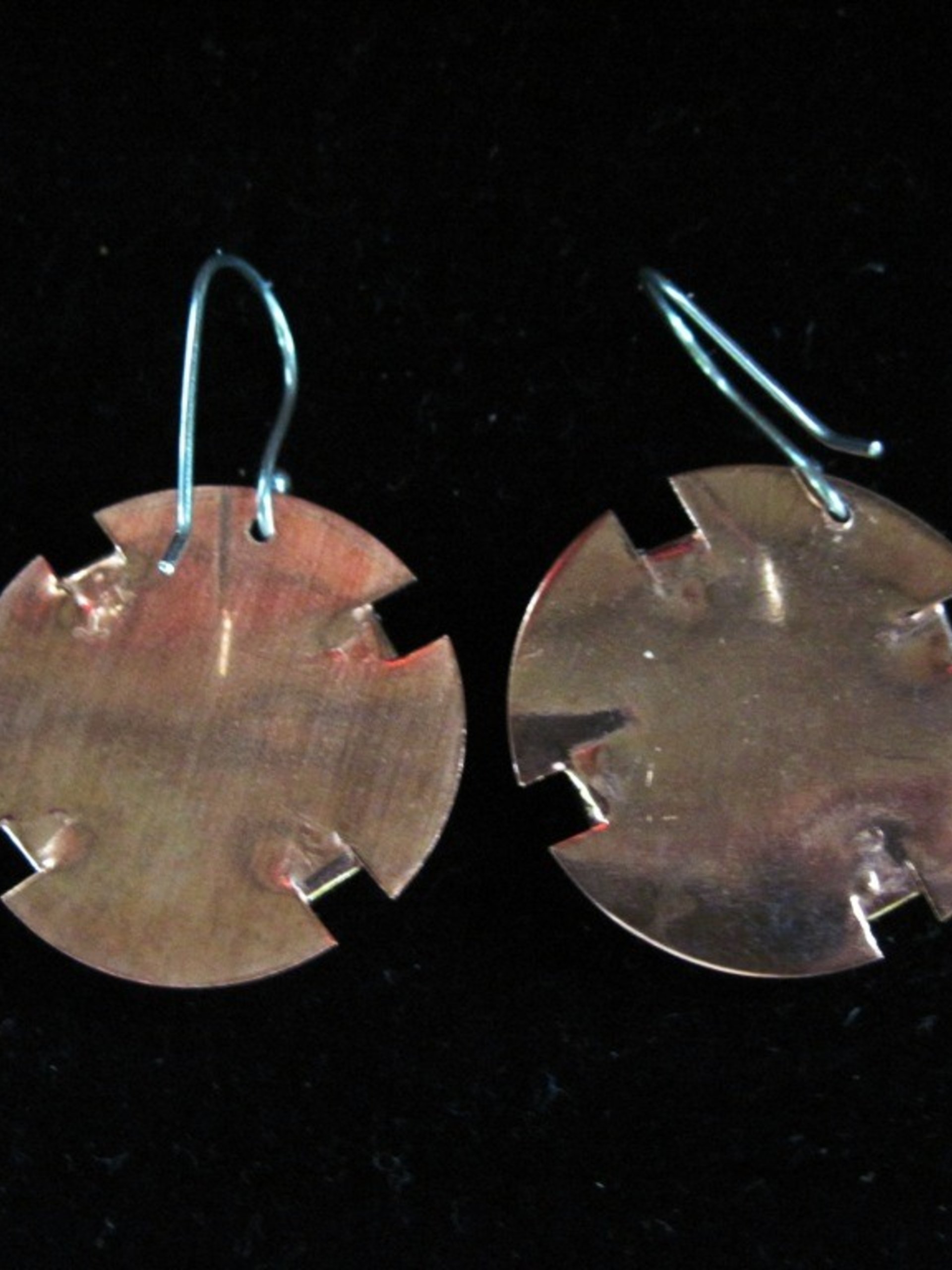 Mixed Metal Earrings-l  Copper and German silver