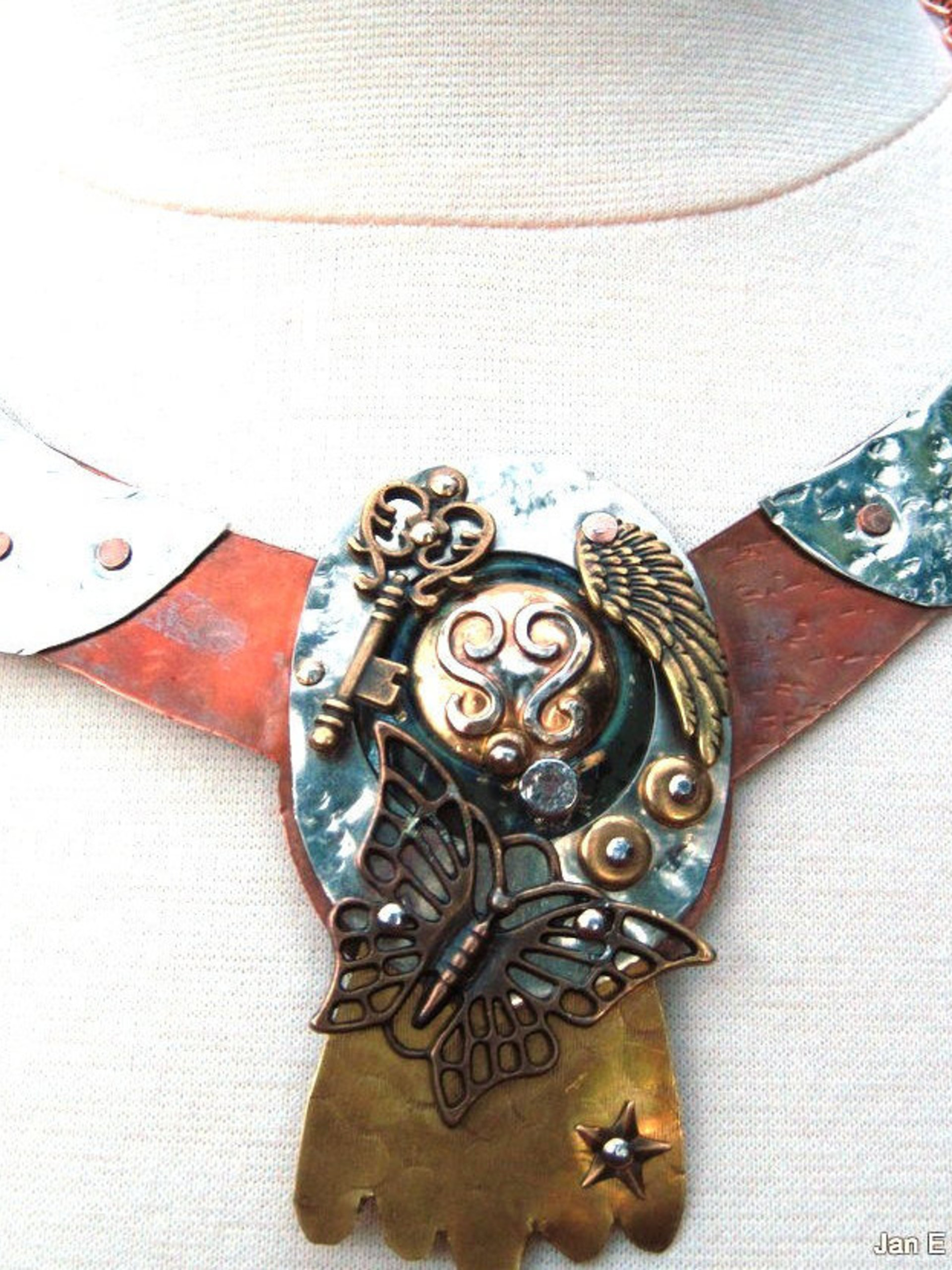 mixed metal art neck piece