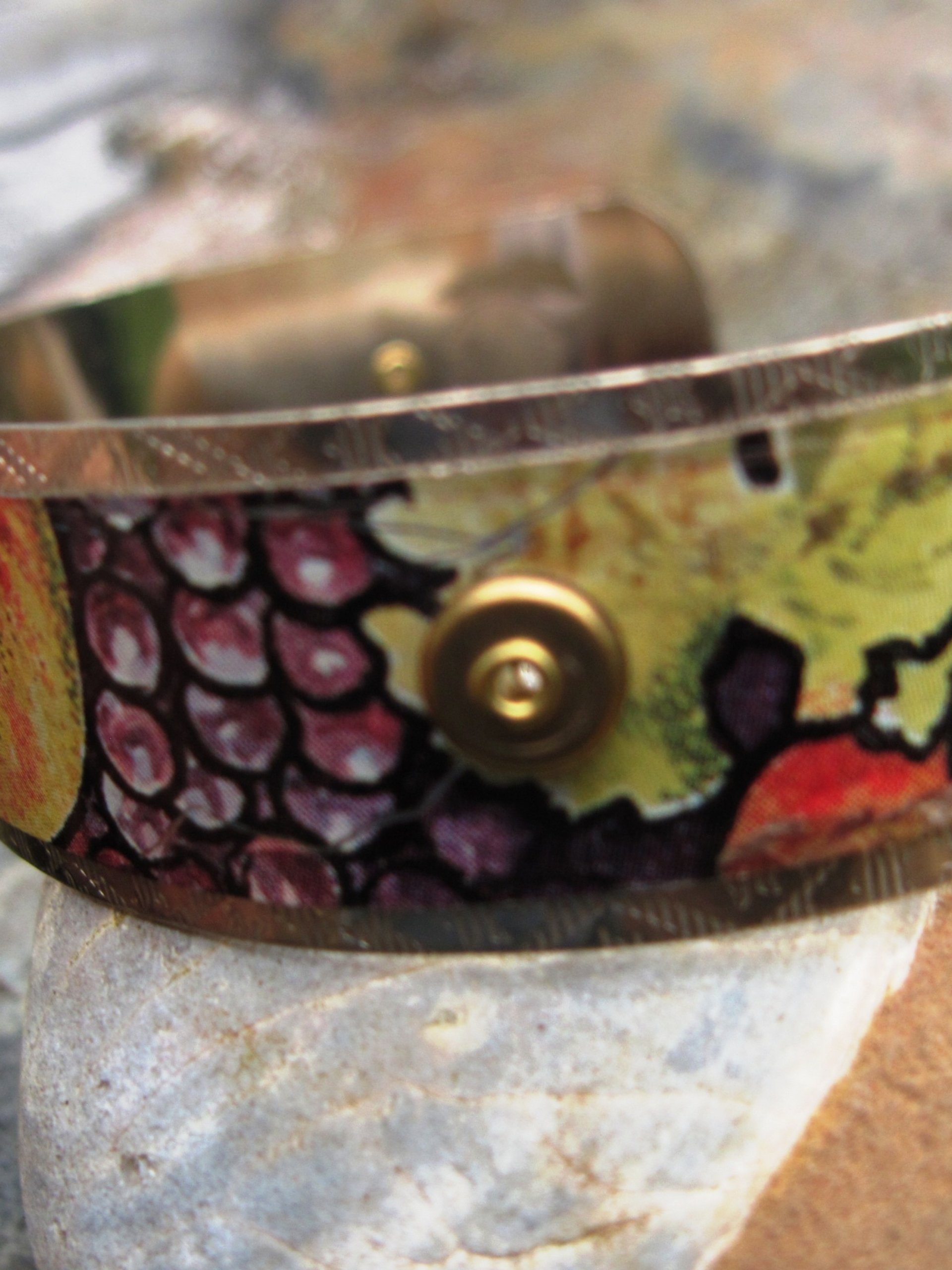 mixed metal recycled tin and silver repurposed cuff