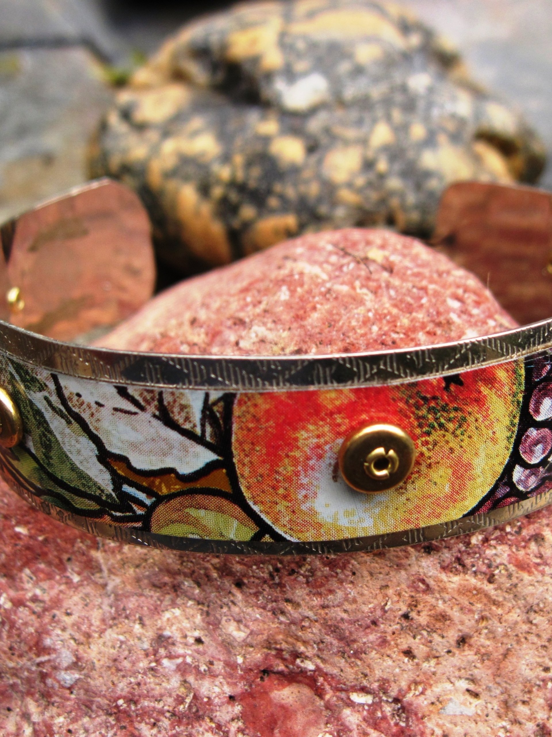 Recycled tin and German Silver Mixed Metal Cuff