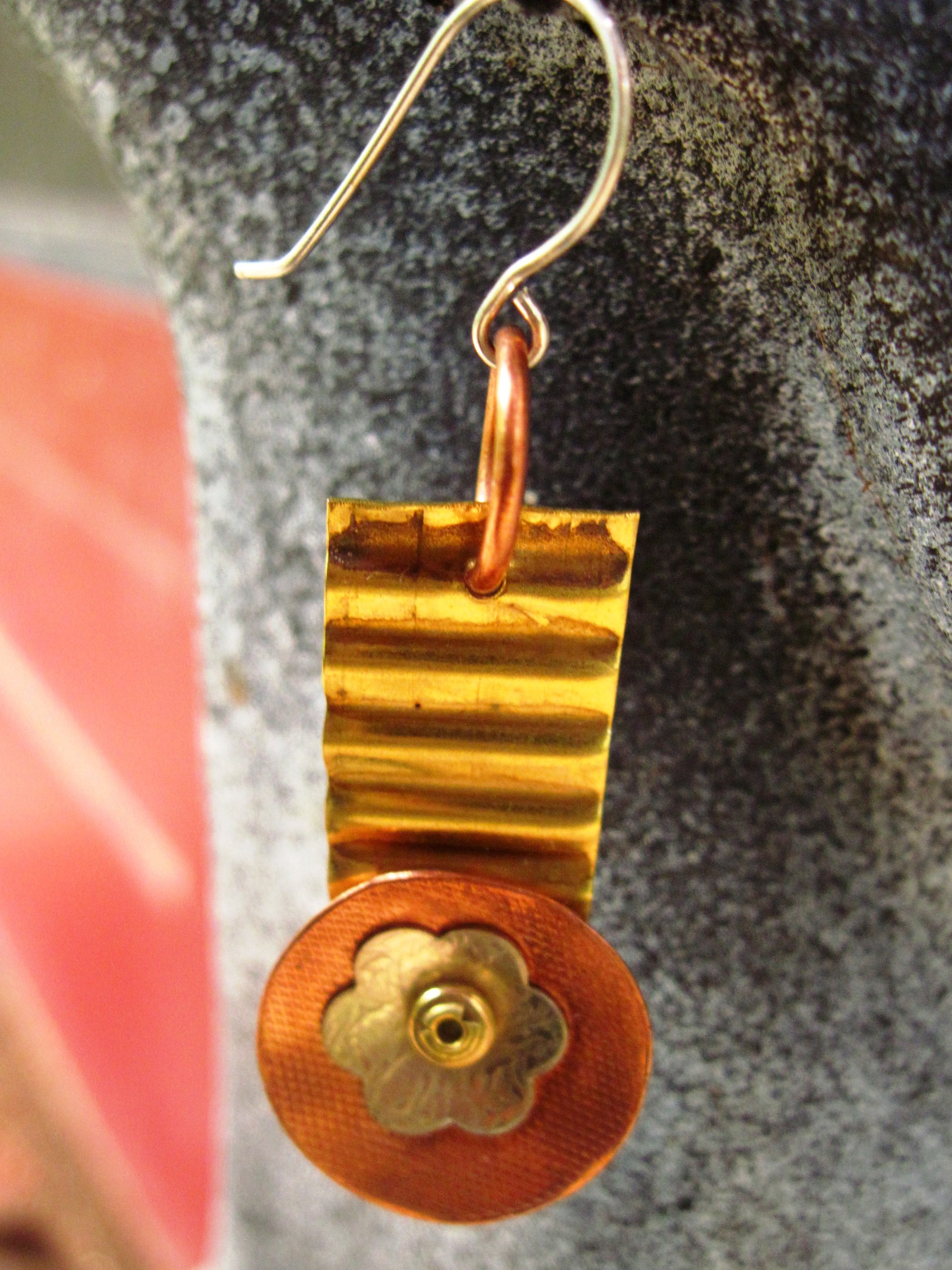 Dangle mixed metal statement earrings one of a kind