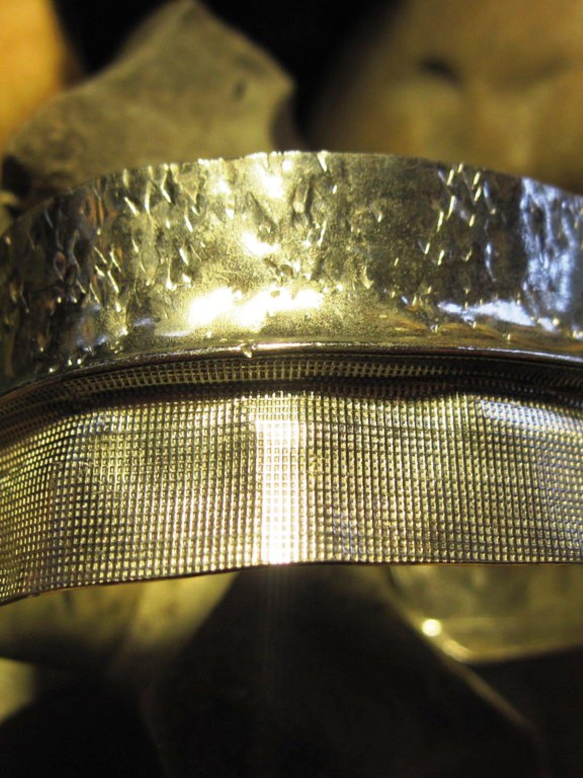 German silver fold form tribal forged bangle cuff