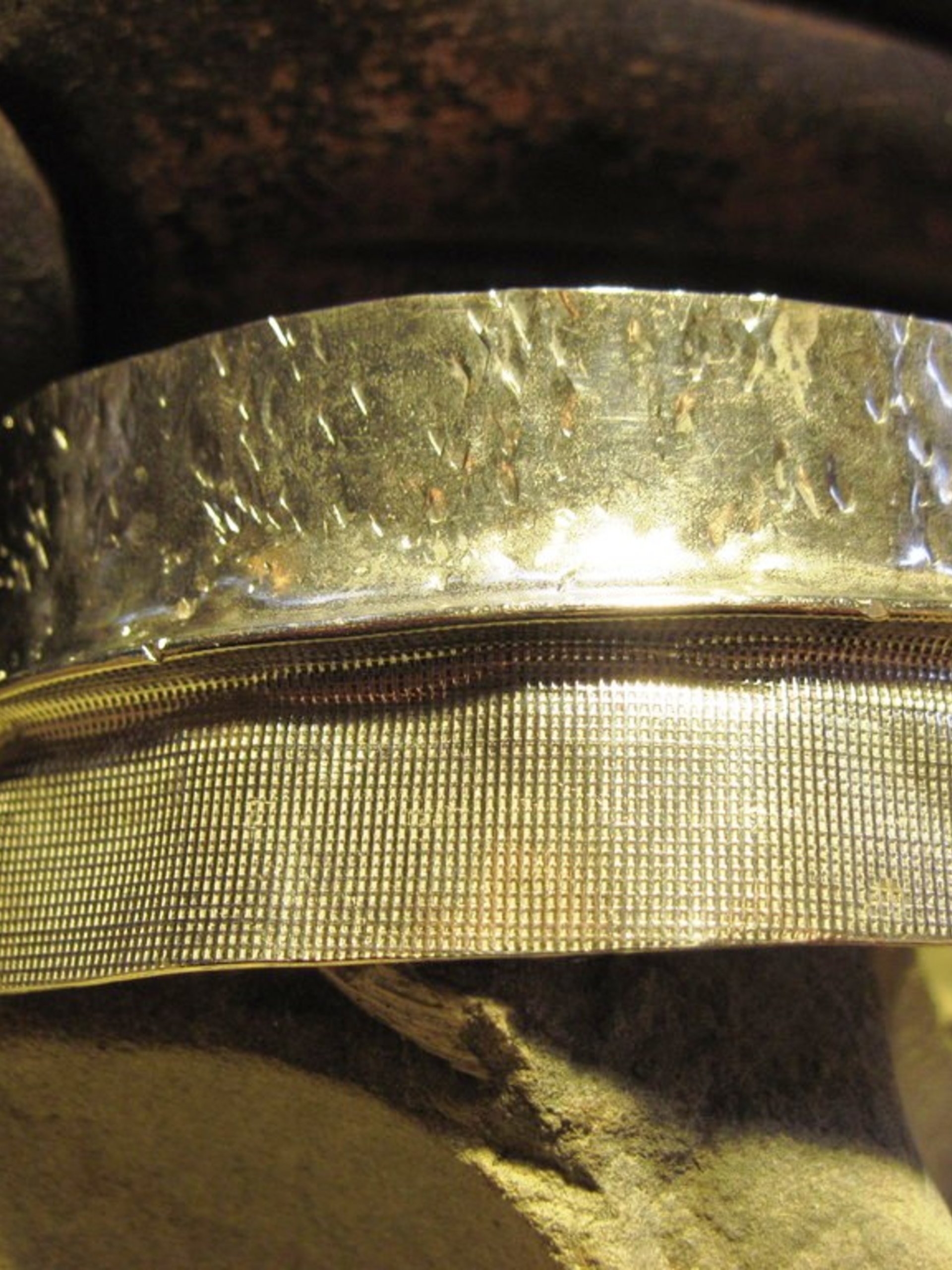 German silver fold form tribal forged bangle cuff
