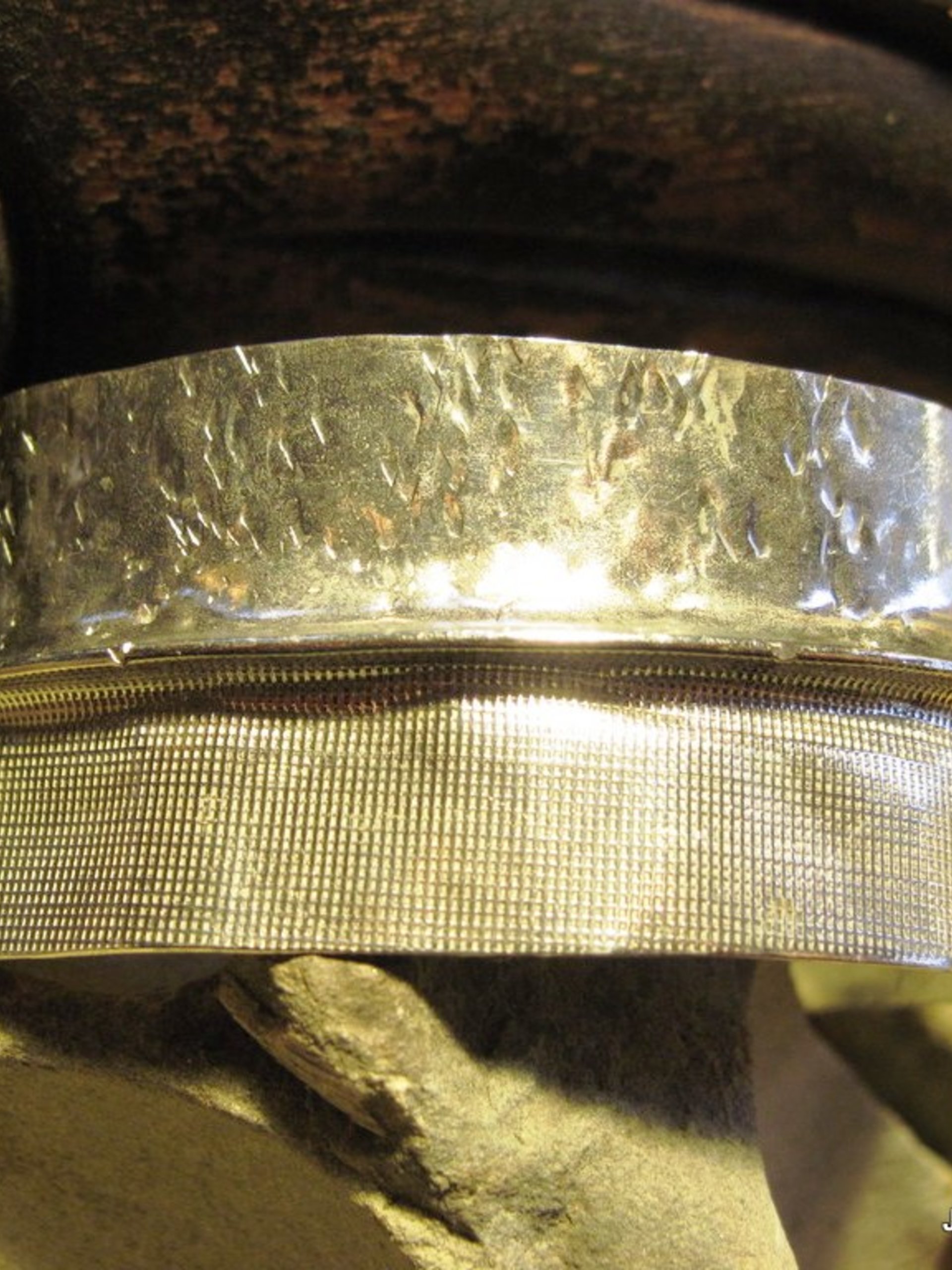 German silver fold form tribal forged bangle cuff